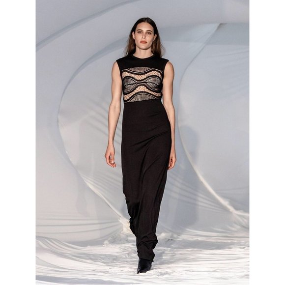 Christopher Esber Dresses & Skirts - Christopher Esber Tropic Crochet Ribbed Tank Dress Black